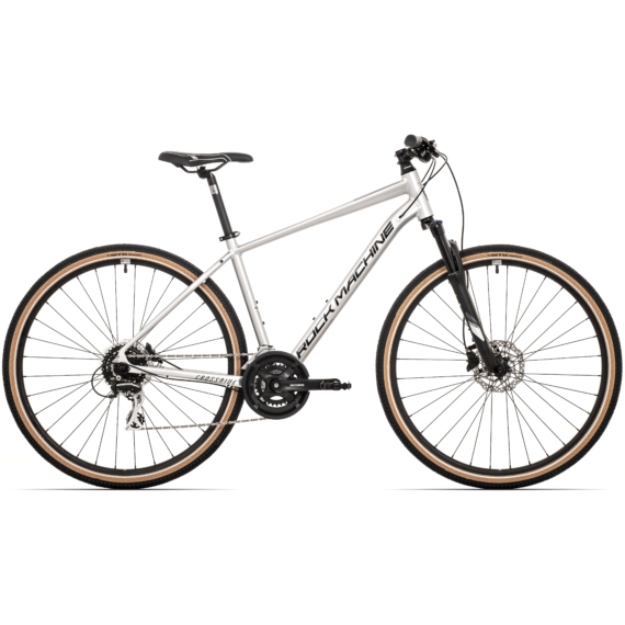 Rock Machine Crossride 300 cross kerékpár [22" (XL), fényes ezüst/fekete]